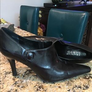 Black leather, zip, shoe boot